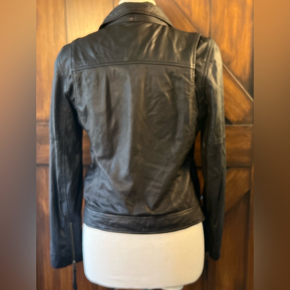Treasure & Bond Soft Black‎ Leather Moto Jacket Women's Medium - Picture 7 of 9